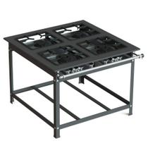 Fogão Industrial 30x30 P7 4 Bocas Baixa Pressão 2 QS 2 QD JS Martins