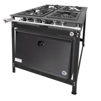 Fogão Industrial 4 Bocas 2 Duplas Baixa Pressão MR Fogões com Forno P8 Luxo