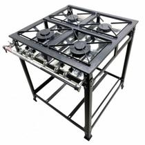 Fogão Industrial 4 Bocas 2 Simples Standard Baixa Pressão Grelhas Aço 30x30 P5 MR Fogões