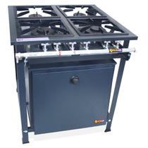 Fogão Industrial 4 Bocas 2QD e 2QS Baixa Pressão com Forno 90L de Piso
