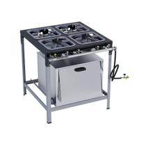 Fogão Industrial 4 Bocas 30X30 Alta Pressão com Forno S2000 Metalmaq Fogão Industrial 4 Bocas 30X30 Alta Pressão com Forno S2000 Metalmaq