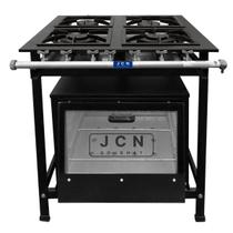 Fogão Industrial 4 Bocas 30x30 Baixa Pressão P5 com Forno Tampa de Vidro JCN Fogão Industrial 4 Bocas 30x30 Baixa Pressão P5 com Forno Tampa de Vidro JCN
