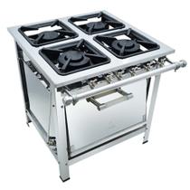 Fogão Industrial 4 Bocas 30x30 com Forno LUXO M18 Metalmaq