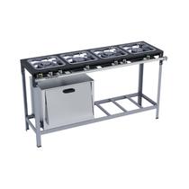 Fogão Industrial 4 Bocas 30X30 em Linha com Forno S2000 Metalmaq