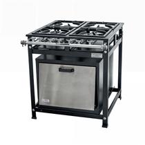 Fogão Industrial 4 Bocas 30x30 P5 Forno Tampa Inox 85 LITROS - LEONA