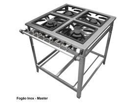 Fogão Industrial 4 Bocas 30x30 P7 Aço Inox Modelo Super