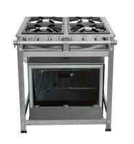 Fogão Industrial 4 Bocas 30x30 P7 Em Aço Inox Forno 85 LTS