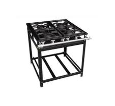 Fogão Industrial 4 Bocas 30x30 QS/QD Economy Baixa Pressão Cristal Aço Fogão Industrial 4 Bocas 30x30 QS/QD Economy Baixa Pressão Cristal Aço