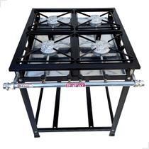 Fogão Industrial 4 Bocas Alta Pressão 30x30 Caulim 6 Chamas Itafaz