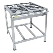 Fogão Industrial 4 Bocas Alta Pressão Aço Inox Grelhas 30x30 Com Kit Gás Incluso Fogão Industrial 4 Bocas Alta Pressão Aço Inox Grelhas 30x30 Com Kit Gás Incluso