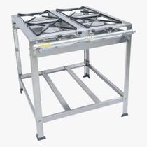 Fogão Industrial 4 Bocas Alta Pressão Inox Profissional Premium 30x30 Perfil 05 - JME Metal Fogão Industrial 4 Bocas Alta Pressão Inox Profissional Premium 30x30 Perfil 05 - JME Metal