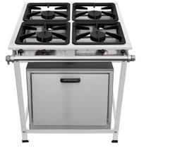 Fogão Industrial 4 Bocas AP P5 em Aço Inox com Forno Leona