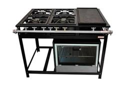 Fogão Industrial 4 Bocas com Chapa 30x30 P7 com Forno Leona Fogão Industrial 4 Bocas com Chapa 30x30 P7 com Forno Leona