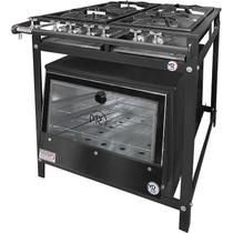 Fogão Industrial 4 Bocas Com Forno Alta Pressão 30x30 Mr Fogões