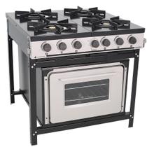 Fogão Industrial 4 Bocas Com Forno Linha Bravo Br4bf - Venâncio Fogão Industrial 4 Bocas Com Forno Linha Bravo Br4bf - Venâncio