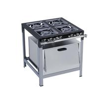 Fogão Industrial 4 bocas Duplas 30X30 com Forno Luxo Metalmaq