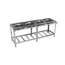 Fogão Industrial 4 Bocas em Linha 40x40 Luxo Aço Inox Metalmaq