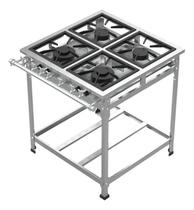 Fogão Industrial 4 Bocas Inox 430 Baixa Pressão