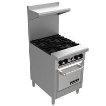 Fogão Industrial 4 Bocas Venâncio Professional Forno Stand a Gás R24'' Platib Simples R24ST-24B-PS