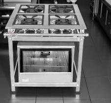 Fogão Industrial 4 Bocas30x30 P5 em Aço Inox com forno Leona Fogão Industrial 4 Bocas30x30 P5 em Aço Inox com forno Leona