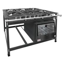 Fogão Industrial 6 Bocas 3 Duplas Baixa Pressão MR Fogões com Forno P8 Luxo