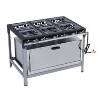 Fogão Industrial 6 Bocas 30X30 Alta pressão Super Forno Metalmaq