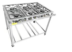 Fogão Industrial 6 Bocas 30x30 Ap P5 em Aço Inox Leona Fogão Industrial 6 Bocas 30x30 Ap P5 em Aço Inox Leona