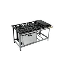 Fogão Industrial 6 Bocas 30X30 com Chapa e Forno S2000 Metalmaq