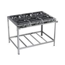 Fogão Industrial 6 Bocas 30x30 Inox P5 Top Metalmaq Fogão Industrial 6 Bocas 30x30 Inox P5 Top Metalmaq