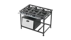 Fogão Industrial 6 Bocas 30x30 P5 Baixa Pressão com Forno Leona
