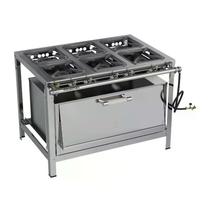 Fogão Industrial 6 Bocas 30X30 Super Forno Alta Pressão Inox Metalmaq