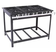 Fogão Industrial 6 Bocas 3QS/3QD 30x30 Linha Extra Baixa Pressão Venâncio E6