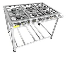 Fogão Industrial 6 Bocas 40x40 Ap P8 em Aço Inox Leona Fogão Industrial 6 Bocas 40x40 Ap P8 em Aço Inox Leona