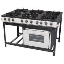 Fogão Industrial 6 Bocas Baixa Pressão Venâncio Linha Bravo Esmaltado Com Forno Cinza Br6bf Fogão Industrial 6 Bocas Baixa Pressão Venâncio Linha Bravo Esmaltado Com Forno Cinza Br6bf