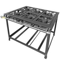 Fogão Industrial 6 Bocas Luxo Alta Pressão MR Fogões 40x40 P8