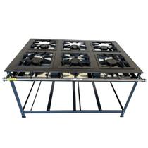Fogão Industrial 6 Bocas Luxo Alta Pressão MR Fogões 40x40 P8