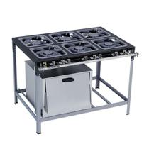 Fogao Industrial 6 Bocas M-19 M/m S2000 30 X30 Perfil 6,5 Cm Com Forno - Metalmaq Fogao Industrial 6 Bocas M-19 M/m S2000 30 X30 Perfil 6,5 Cm Com Forno - Metalmaq