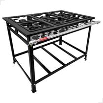 Fogão Industrial 6 Bocas Misto Baixa Pressão 30x30 Cozinha Gourmet
