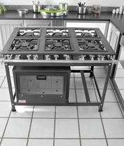 Fogão Industrial 6 Bocas QS/QD 40X40 P8 com Forno Leona