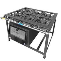 Fogão Industrial 6 Bocas Simples Alta Pressão MR Fogões com Forno P7 Tradicional Fogão Industrial 6 Bocas Simples Alta Pressão MR Fogões com Forno P7 Tradicional