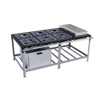 Fogão Industrial 6Bocas 40X40 com Banho Maria e Forno Luxo Metalmaq