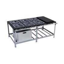 Fogão Industrial 6Bocas 40X40 com Chapa e Forno Luxo Metalmaq