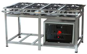 Fogão Industrial 8 Bocas 30x30 P7 Aço Inox Forno 85 Litros