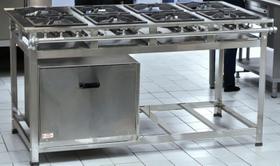 Fogão Industrial 8 Bocas 30x30 P7 em Aço Inox Leona