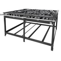 Fogão Industrial 8 Bocas 4 Simples Luxo Baixa Pressão MR Fogões 40x40 P8