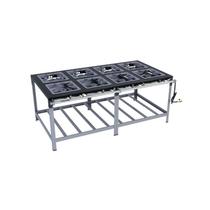 Fogão Industrial 8 bocas 40X40 Luxo Alta Pressão Metalmaq