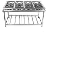 Fogão Industrial 8 Bocas 40x40 P8 em Aço Inox Leona