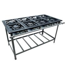 Fogao Industrial 8 Bocas M-16 M/m S2000 30X30 Perfil 6,5 Cm Com Porta Panela - Metalmaq Fogao Industrial 8 Bocas M-16 M/m S2000 30X30 Perfil 6,5 Cm Com Porta Panela - Metalmaq