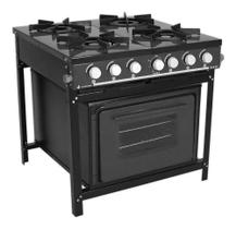 Fogao Industrial A Gas 4 Bocas Br-4bf Bravo Com Forno Preto - Venancio Fogao Industrial A Gas 4 Bocas Br-4bf Bravo Com Forno Preto - Venancio