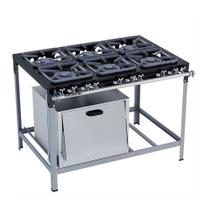 Fogão Industrial a Gás Baixa Pressão 6 Bocas Forno 30x30 M19 Stori Top Metalmaq Fogão Industrial a Gás Baixa Pressão 6 Bocas Forno 30x30 M19 Stori Top Metalmaq